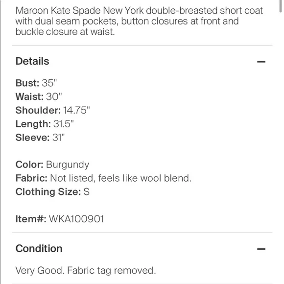 Kate spade fitted belted coat - Picture 3 of 9